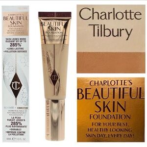 NIB CHARLOTTE'S BEAUTIFUL SKIN FOUNDATION
Size: 30ml/1fl oz. Color: 2 Neutral